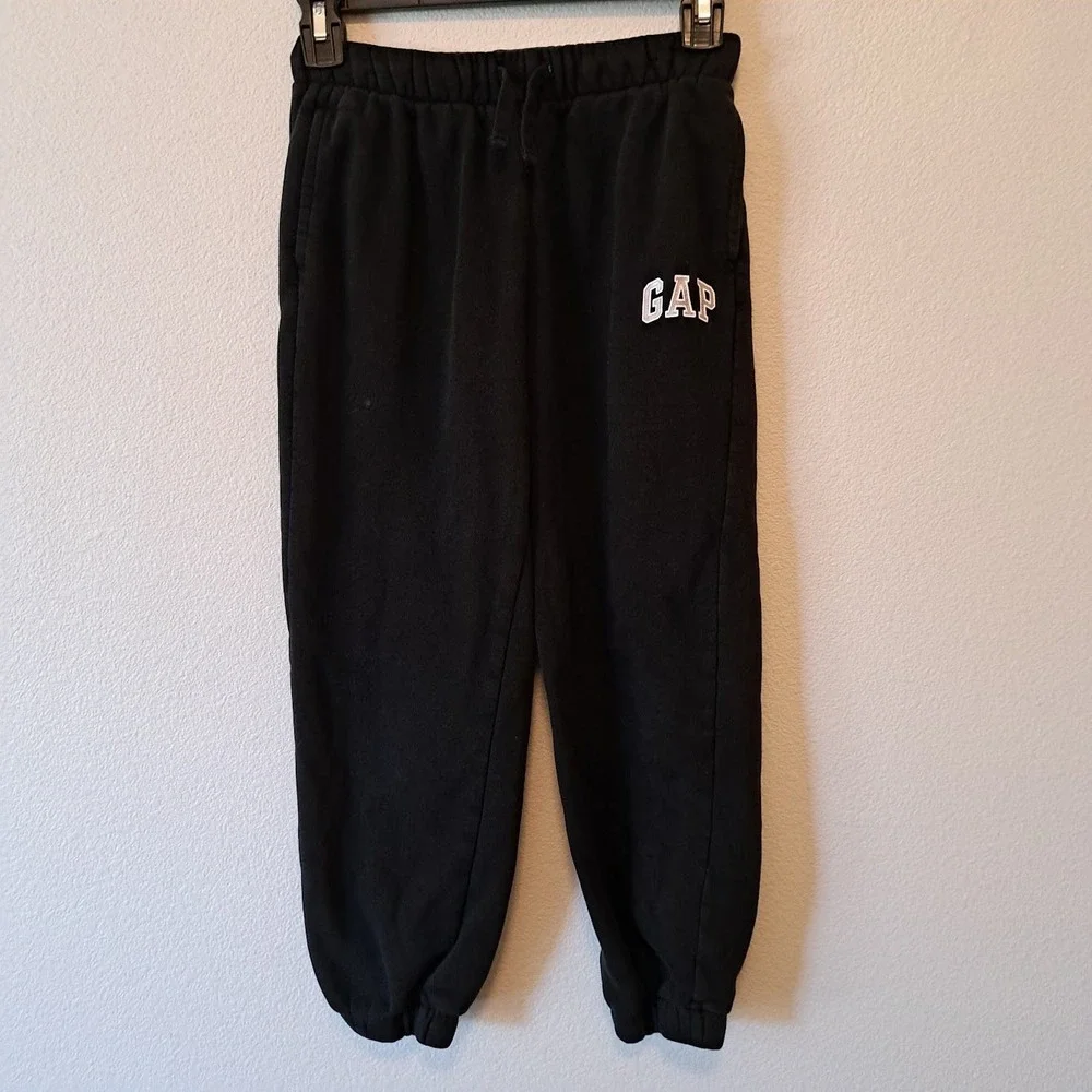 Nike Girls Sweatshirt and Gap Joggers Set Black Pink Leopard Logo Kids Medium